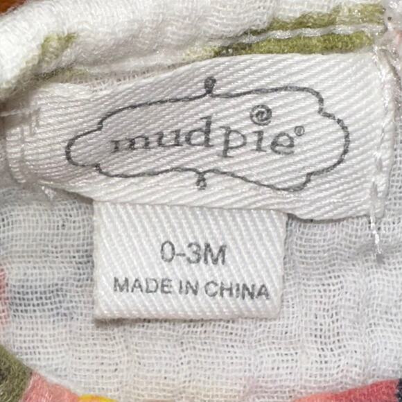 Mud Pie Baby Girls Floral Cotton Gauze One Piece Size 0-3M - Picture 3 of 15
